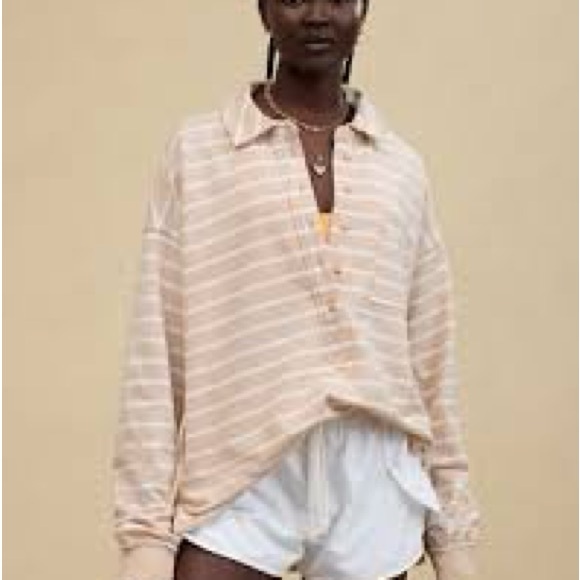 NWT Aerie stripped polo sweatshirt - Picture 2 of 5